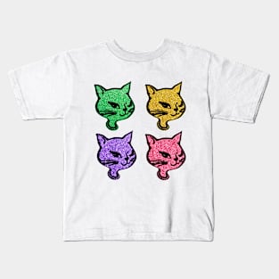 Winking Kitty Cat Stickers Kids T-Shirt